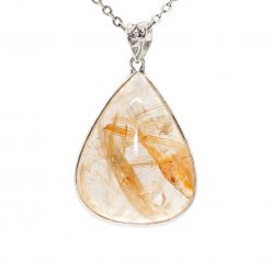 قلادة روتايل كوارتز طبيعي Rutile Quartz شعر فينوس